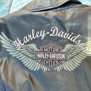 Authentic Harley-Davidson Black Leather Jacket Ladies L